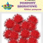 Pompony Titanum Craft-fun Craft-Fun Series brokatowe czerwone 15 szt (16077E)