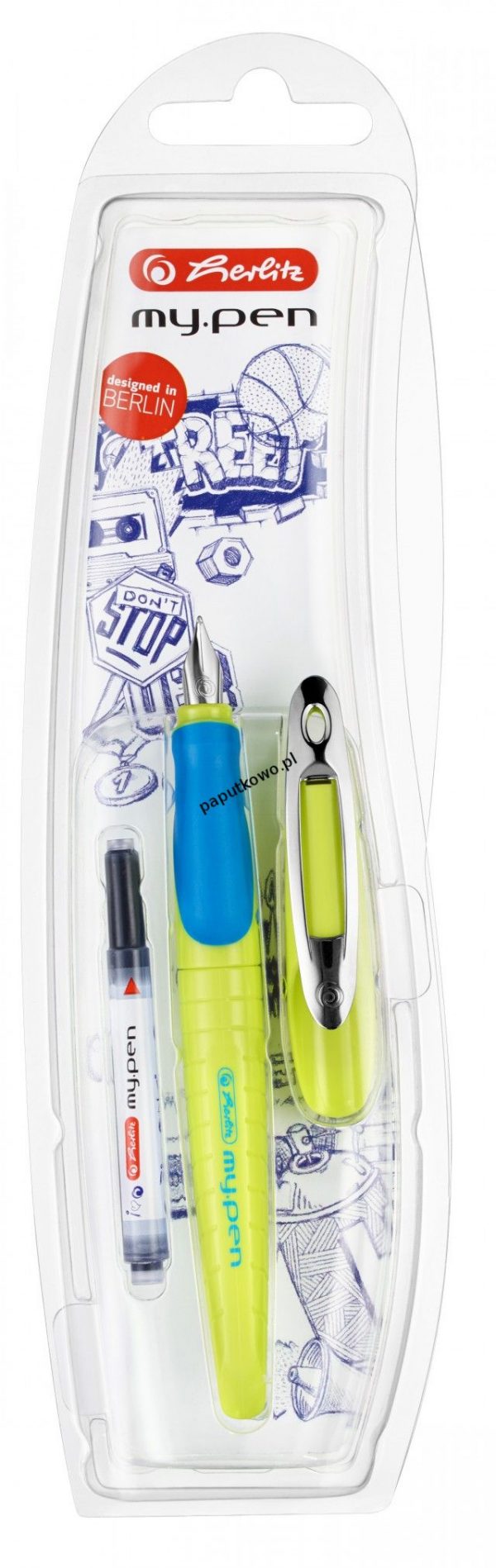 Pióro na naboje żółte Herlitz My Pen Sporty Lemon (10999779)