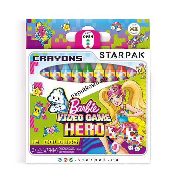 Kredki świecowe Starpak Barbie Video Games 12 kol. (379337)