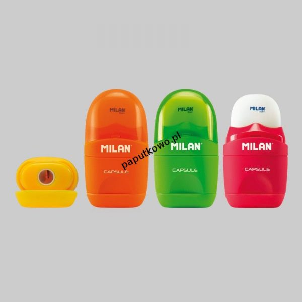 Temperówko-gumka Milan Capsula Fluo mix (4705116)