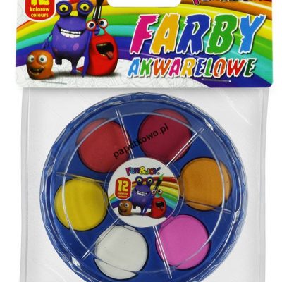 Farby akwarelowe Fun&Joy 12 kol. (FJ-12K21PUD)