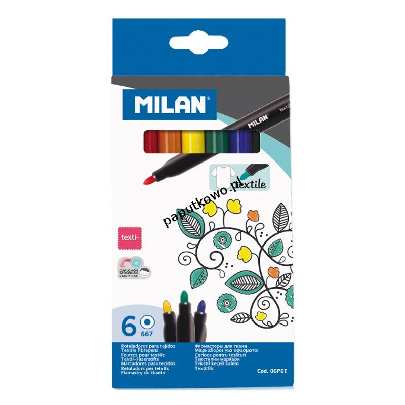 Flamastry do tkanin Milan 6 kolorów (06P6T)
