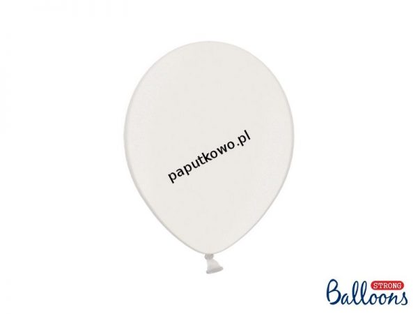 Balon gumowy pastelowy Partydeco Party Deco BALONY STRONG PASTEL biały tytanowy 50 szt (SB12P-008/50)