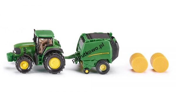 Traktor Siku John Deere z prasą (S1665)