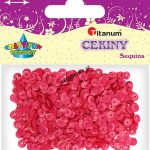 Cekiny Titanum Craft-Fun Series Okrągłe różowe fluo