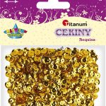 Cekiny Titanum Craft-fun okrągłe złote (CM6G) 1