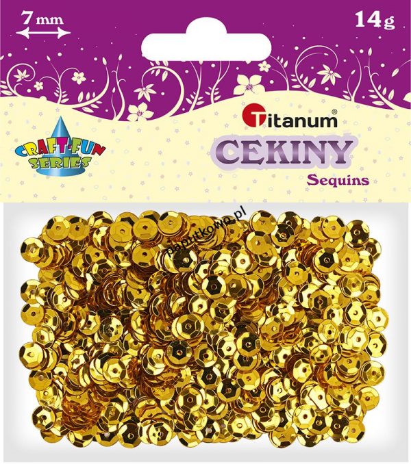 Cekiny Titanum Craft-fun okrągłe złote (CM6G)