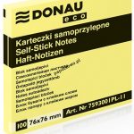 Notes samoprzylepny Donau Eco żółty 100k 76x76 mm (7593001PL-11)