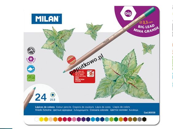 Kredki ołówkowe Milan 24 kolory w metalowym opakowaniu (80058)