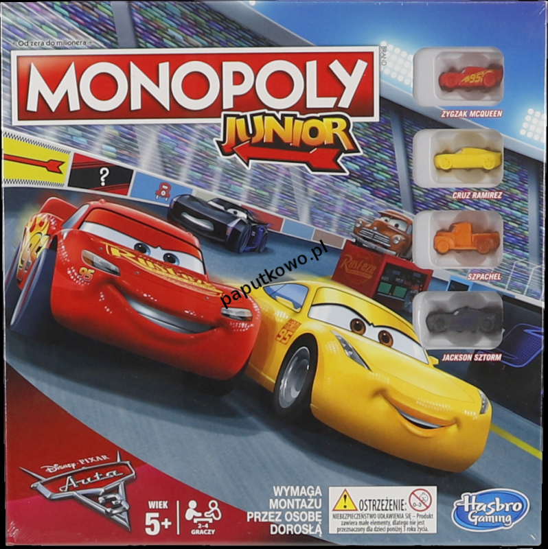 Gra planszowa monopoly Hasbro Cars 3 MONOPOLY JUNIOR AUTA 3 (C1343)
