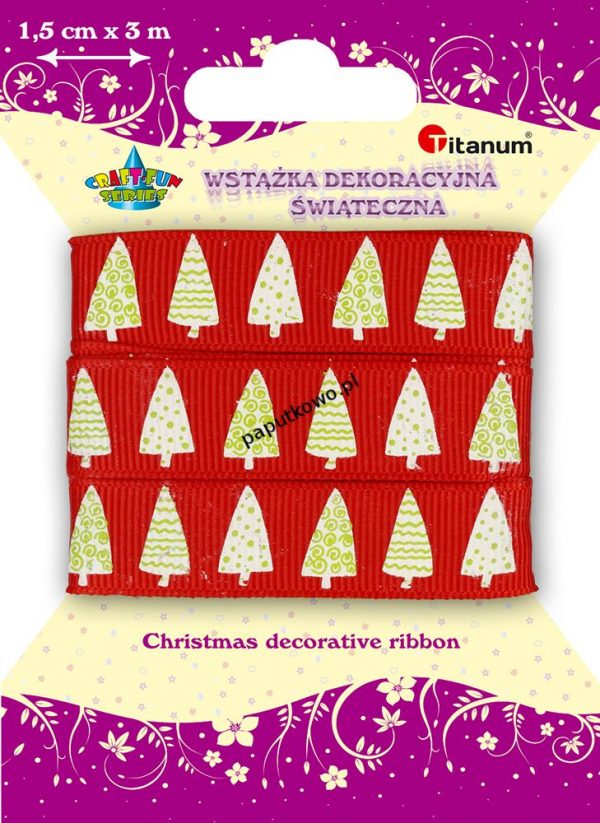 Wstążka Titanum Craft-fun Craft-fun wstążka dekoracyjna Xmas (DD139)