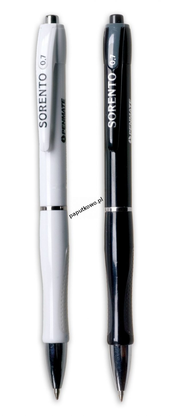 Długopis Penmate Sorento Black & White, niebieski wkład 0,5 mm (TT7164)
