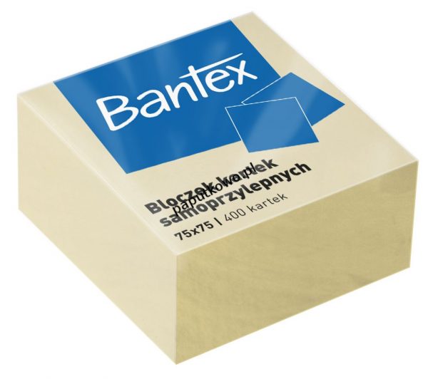 Notes samoprzylepny Bantex żółty 400k 75x75 mm (400086401)