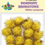 Pompony Titanum Craft-fun Craft-Fun Series brokatowe żółte 15 szt (16077I)