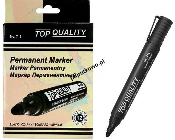 Marker permanentny Top Quality okrągła końcówka 2 mm czarny