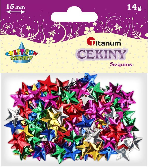 Cekiny Titanum Craft-Fun Series Gwiazdki metaliczne mix kolorów