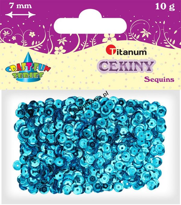Cekiny Titanum Craft-Fun Series Okrągłe metaliczne turkusowe