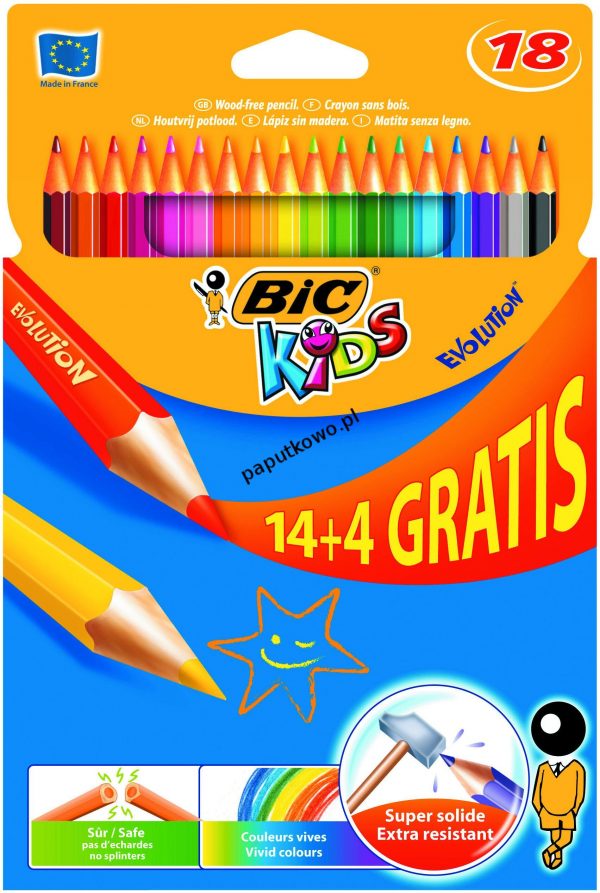 Kredki ołówkowe Bic Kids Evolution 18 kol 18 kol. (920297)