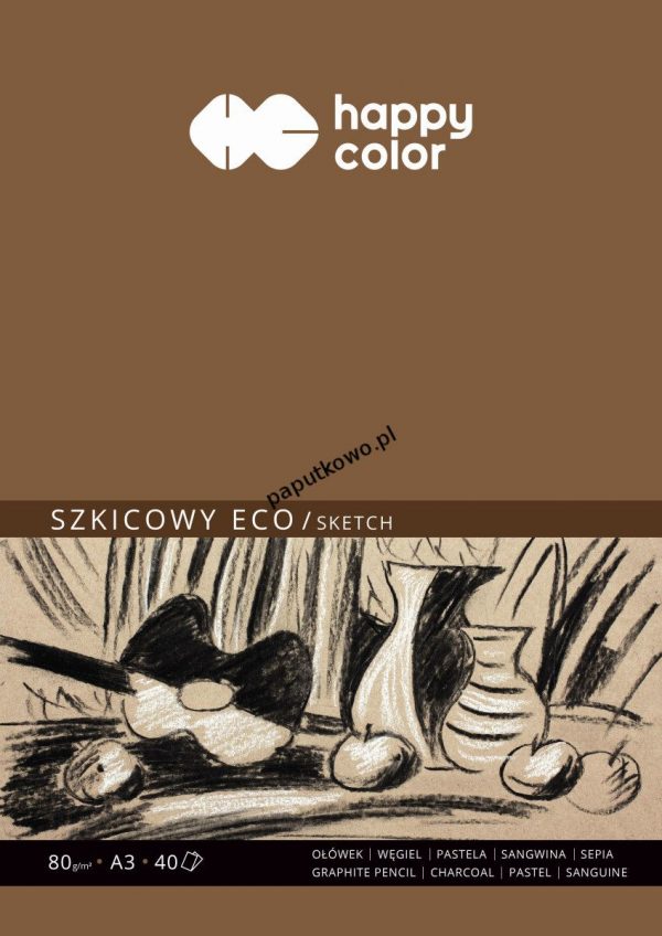 Blok artystyczny Gdd Happy Color szkicowy eko A3 80g 40k (HA 3708 3040 A40)