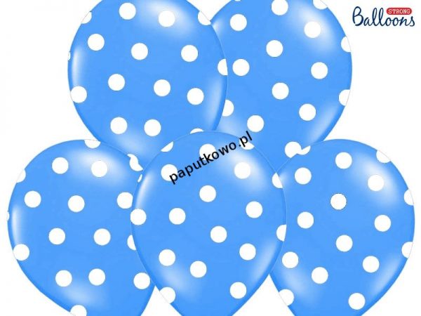 Balon gumowy Cornflower Blue kropki niebieski 50 szt (SB14P-223-001W)
