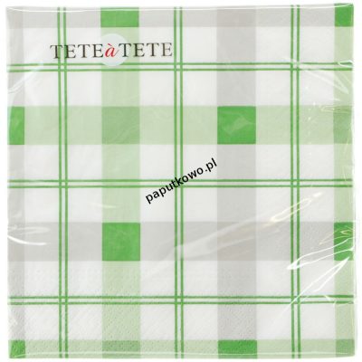 Serwetki Paw TaT Subtle Check green kolor: mix nadruk 330 mm x 330 mm (TL67006)