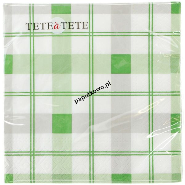 Serwetki Paw TaT Subtle Check green kolor: mix nadruk 330 mm x 330 mm (TL67006)