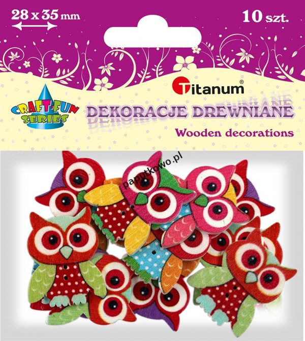 Dekoracje drewniane Titanum Craft-Fun Series Sowy do przyszycia