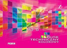 Blok techniczny Kreska kolorowy A3 170g 15k