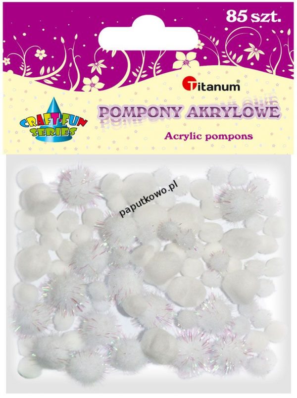Pompony Titanum Craft-fun Craft-Fun Series Pompony biały 85 szt (YFXS105)
