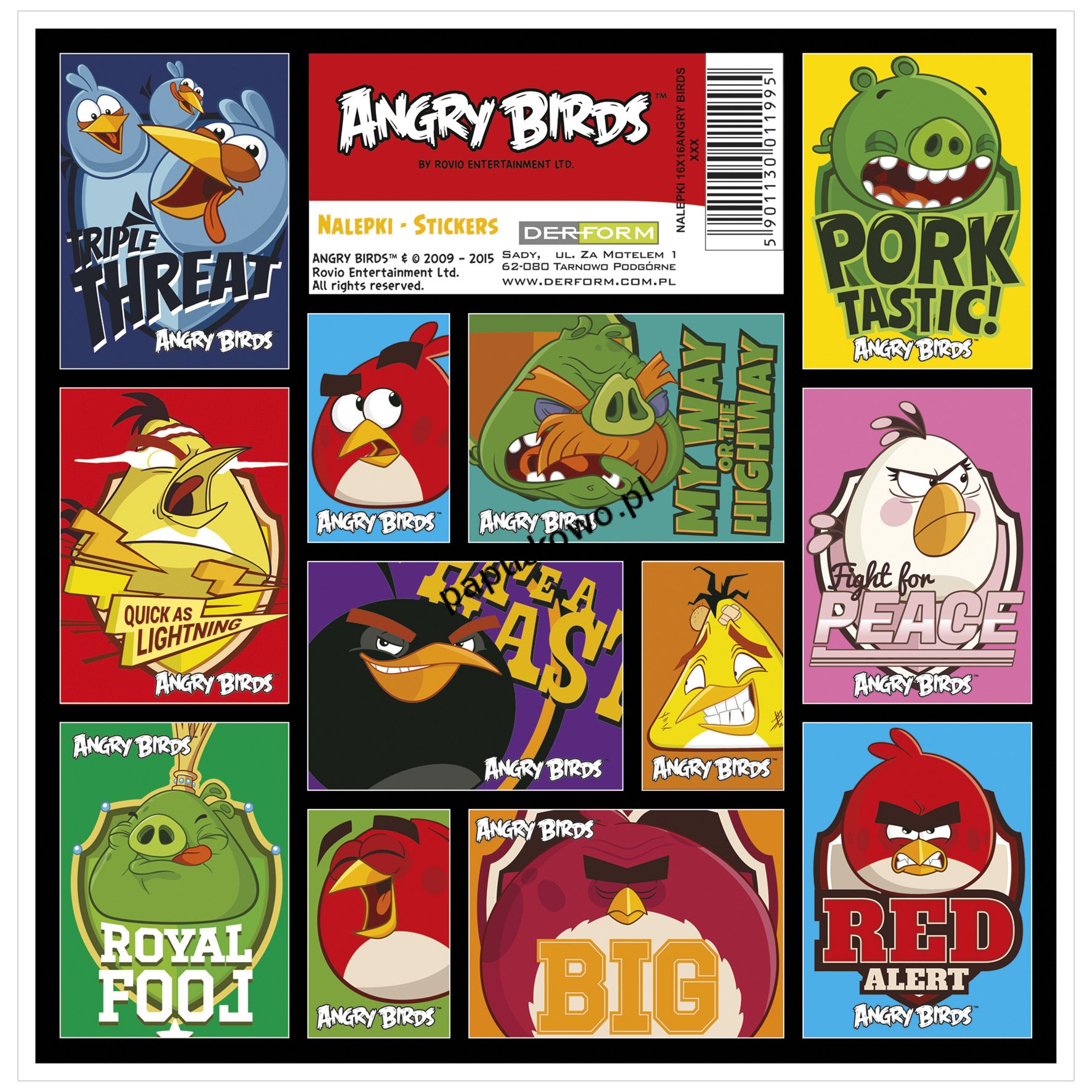 Naklejka (nalepka) Derform Angry Birds (nzab)
