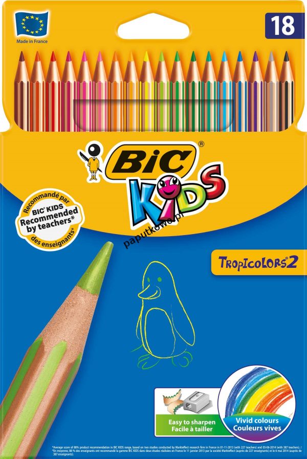 Kredki ołówkowe Bic Kids Tropicolors 2 18 kol 18 kol. (832567)