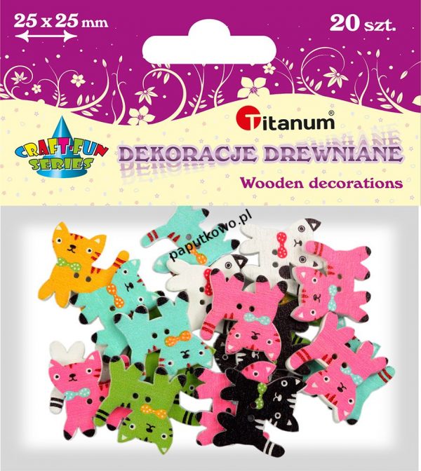 Dekoracje drewniane Titanum Craft-Fun Series Koty do przyszycia