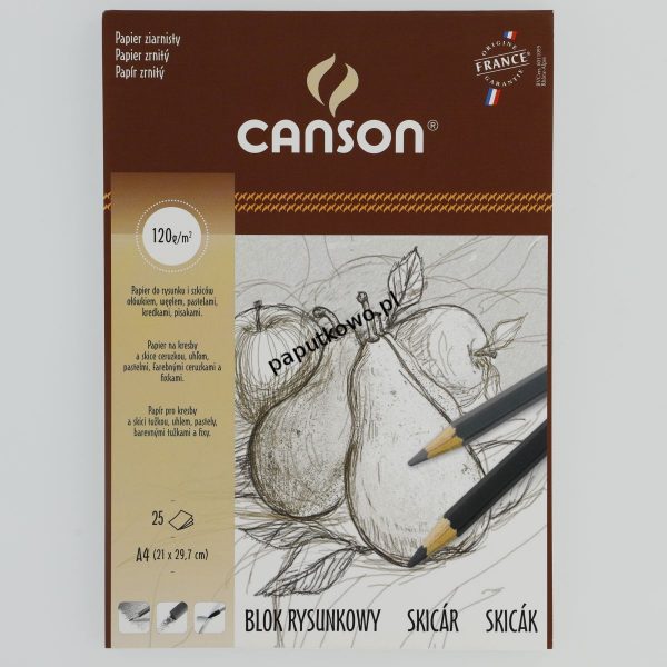 Blok rysunkowy Canson A4 biały 120g 25k (6666-187)