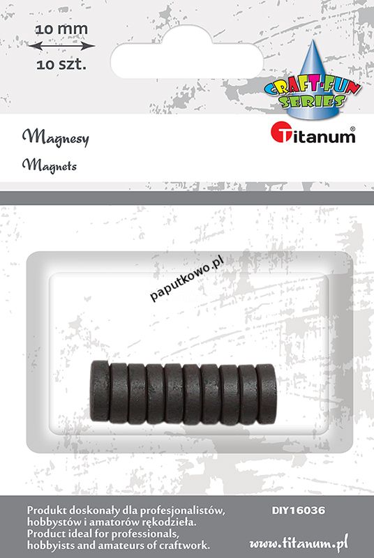 Magnes Titanum Craft-fun kolor: czarny śr. 10 mm (DIY16036)