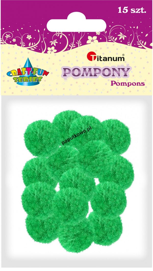 Pompony Titanum Craft-fun Craft-Fun Series zielone 15 szt