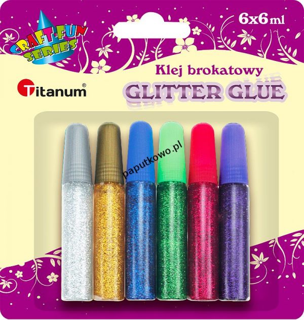 Klej brokatowy Titanum Craft-Fun Series 6 kolorów x 6ml