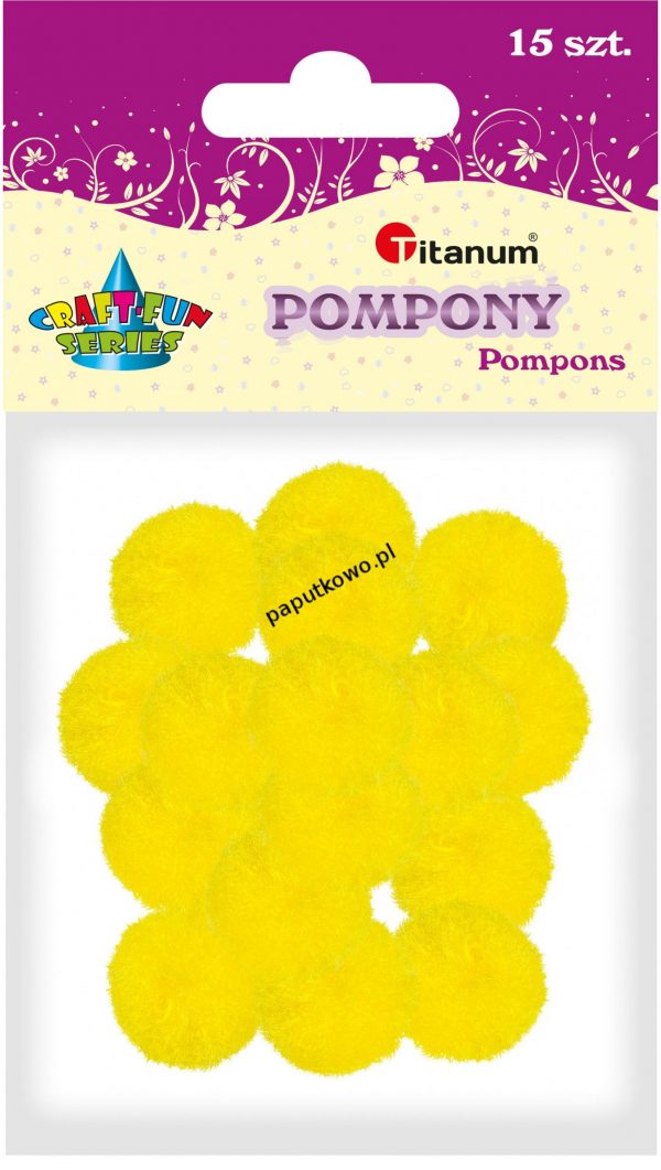 Pompony Titanum Craft-fun Craft-Fun Series żółte 15 szt