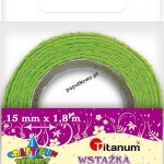 Wstążka Titanum Craft-fun Craft-Fun Series koronka bawełniana samoprzylepna zielone jabłko 15 mm 1,8 m (D12-7) 1