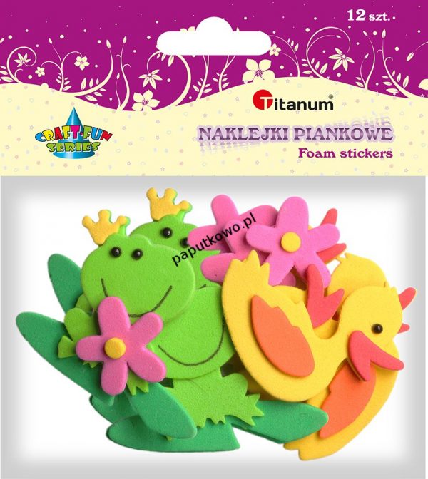 Naklejka (nalepka) Titanum Craft-fun Craft-Fun Series pianka - kaczki, żaby, kwiatki (mix) mm x (mix) mm (EB650F)