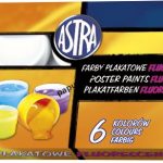 Farby plakatowe Astra fluorescencyjne 6 kolorów kolor: mix 10 ml 6 kol