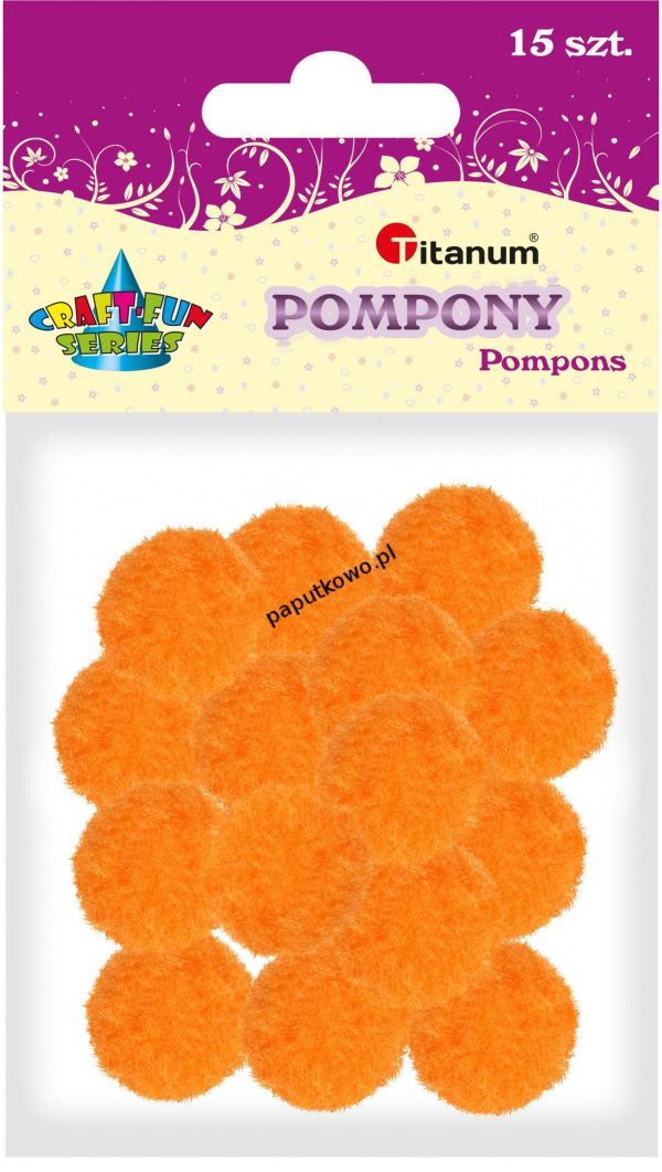 Pompony Titanum Craft-fun Craft-Fun Series pomarańczowe 15 szt