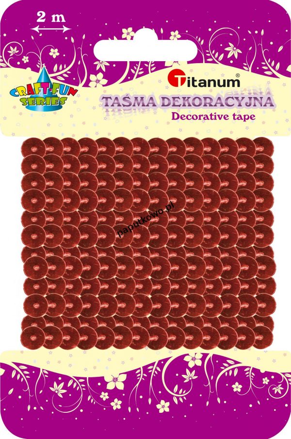 Cekiny Titanum Craft-fun sznurek z cekinów Craft-fun (czerwony)