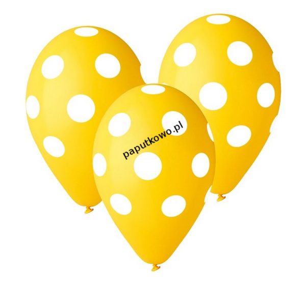 Balon gumowy Godan PREMIUM GROCHY żółto-biały 5 szt (GS110/P157/03)