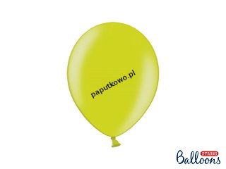 Balon gumowy metalizowany Partydeco Party Deco BALONY STRONG METALLIC limonkowy 50 szt (SB12M-102/50)