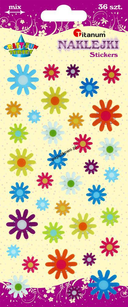 Naklejka (nalepka) Titanum Craft-fun Craft-fun Series kwiatki CRAFT-FUN SERIES (mix) (mix) mm x (mix) mm (GE43)