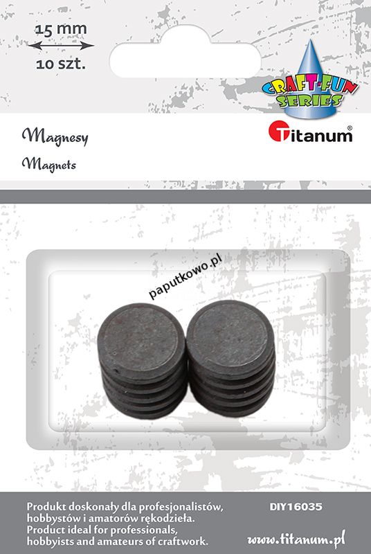Magnes Titanum Craft-fun kolor: czarny śr. 15 mm (DIY16035)
