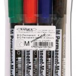 Marker permanentny Cresco Maxx B - ścięty, 4 kolory wkład (212050)