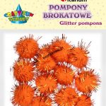 Pompony Titanum Craft-fun Craft-Fun Series brokatowe pomarańczowe 15 szt (16077H)