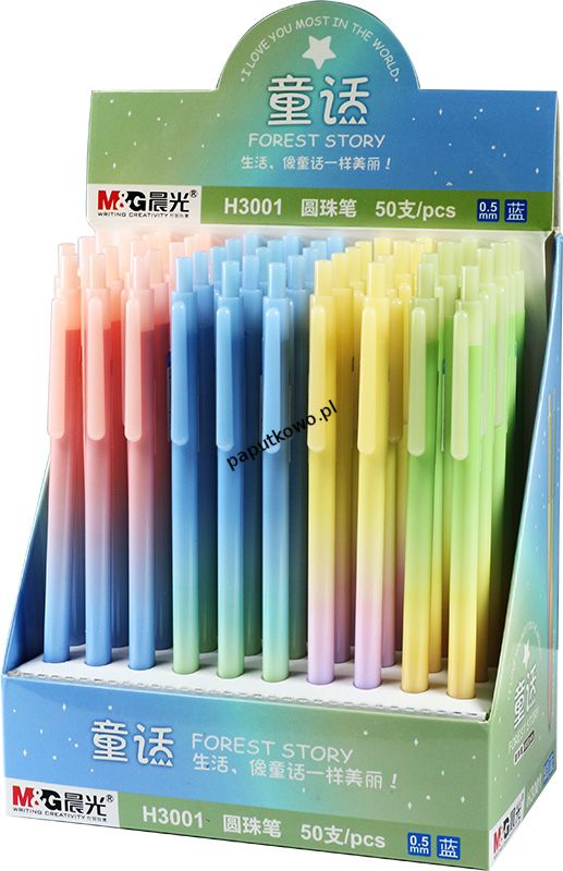 Długopis M&G Rainbow, niebieski wkład 0,5 mm (ABPH3001)