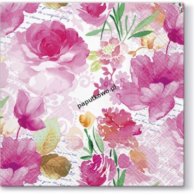 Serwetki Paw Lunch Romantic  Diary kolor: bananowy 330 mm x 330 mm (SDL093100) 1